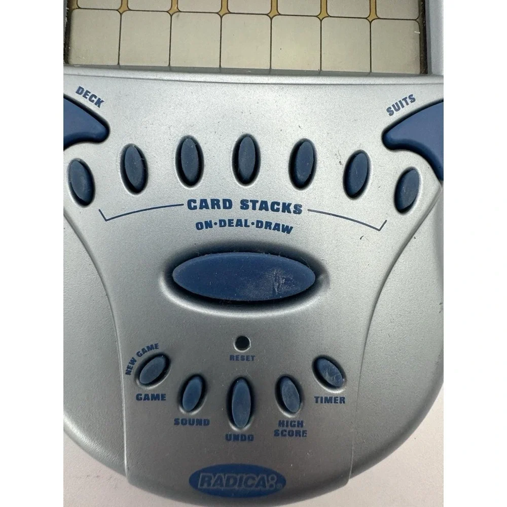 RADICA Solitaire Big Screen Handheld Game Vtg 2000 TESTED & WORKS!